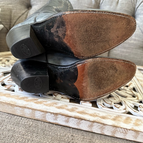 Abilene Tall Gray Leather Western Cowboy Boots Women’s 8.5 - Picture 10 of 10